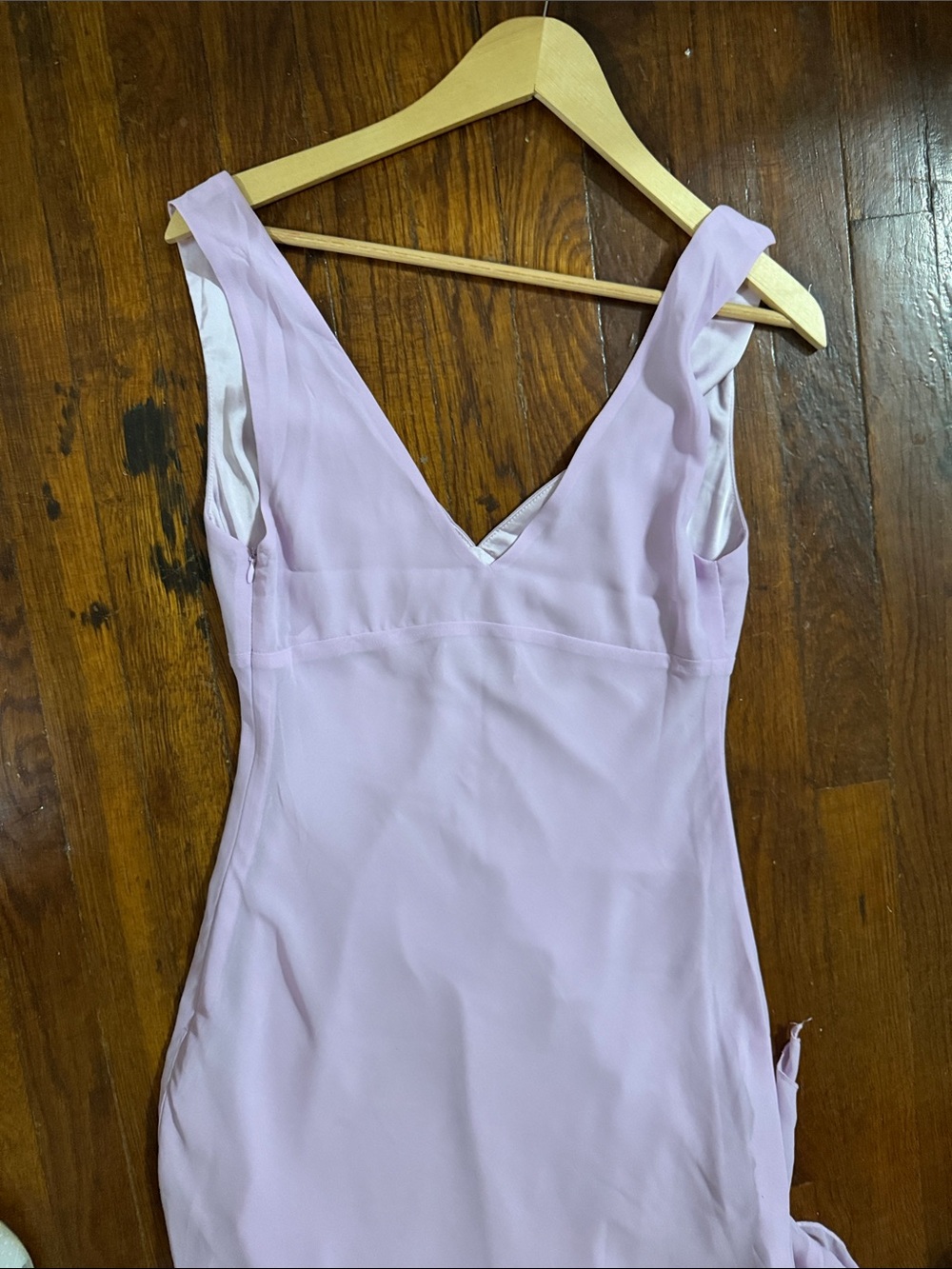 Princess Polly Lilac Satin V-Neck Mini Dress - Picture 6 of 8
